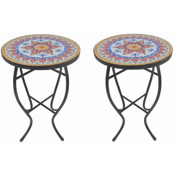 Mosaic Art Collection Classic Accent Table (Set of 2)