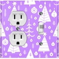 thumbnail image 1 of Metal Light Switch Plate Cover Festive Christmas Tree Ornaments Purple XMS010, 1 of 13