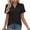 Black #1, variant on Plus Size Collared Polo Shirts Summer Short Sleeve V Neck Business Tops for Women Pink 2XL
