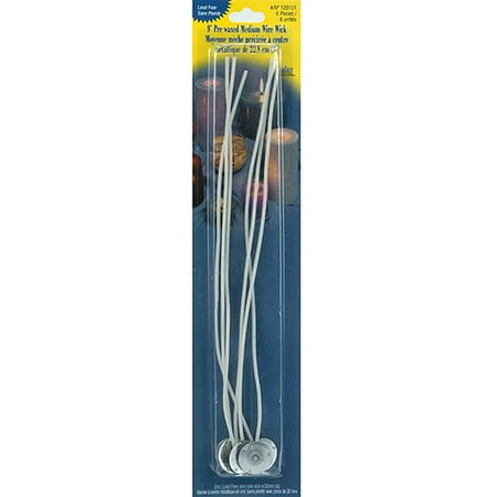 Pre-Waxed Wick with Clip, Wire, 9