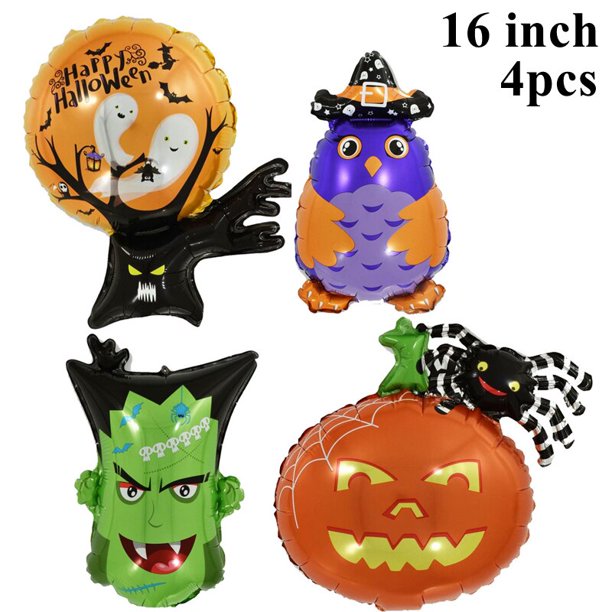 Globos de fantasma de Halloween, juguetes de piezas, Araña, bruja, murciélago, calabaza, esqueleto, Horror, decoración para fiesta de Halloween, suministros para fiestas, 12 o 1 unidades