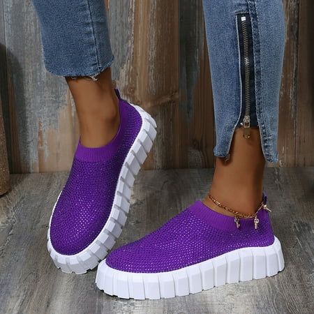 

Yedhsi Ladies Thick Soled Solid Color Shoes Mesh Breathable Casual Sports Shoes Women s Slippers