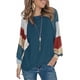 thumbnail image 1 of Ekaliy-Tops de moda para mujer, camisa de bloque de color, cuello redondo, manga globo de acuarela, manga farol, ropa de manga larga Zhivalor  WMZL-2184-16, 1 of 6