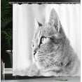 thumbnail image 3 of Ambesonne Cat Shower Curtain, Black and White Effect Kitten, 69"Wx84"L, Pale Grey, 3 of 4