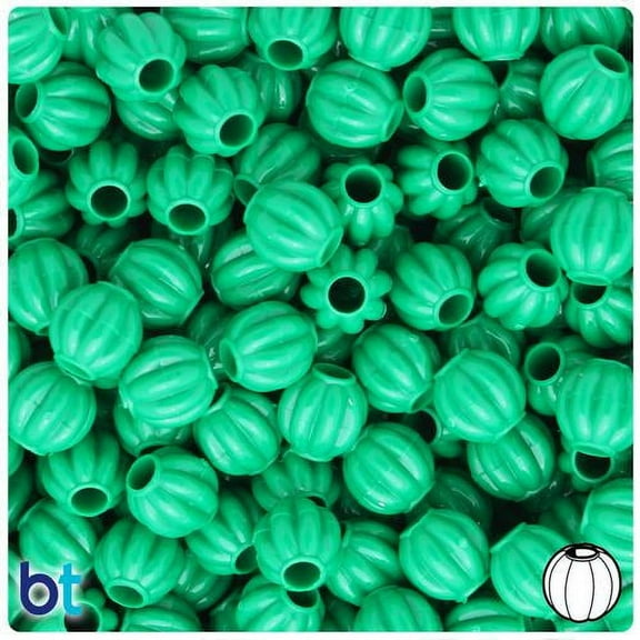 BeadTin Green Opaque 10mm Melon Pony Beads (300pcs)