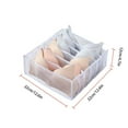 thumbnail image 2 of Underwear Storage Box Resuable Clothes Organizer Sock Storage Closet Basket Flodable Drawer Divided Portable Container, 6 Grid Underwear, White, 2 of 8
