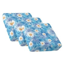 Xoenoiee Boho Mandala Daisy Flower Print Couch Cushion Covers, Soft Sofa Seat Covers for Sectional 3 Cushion Couch, Washable Sofa Slipcover with Elastic Bottom, Non-Slip Furniture Protector for Pets