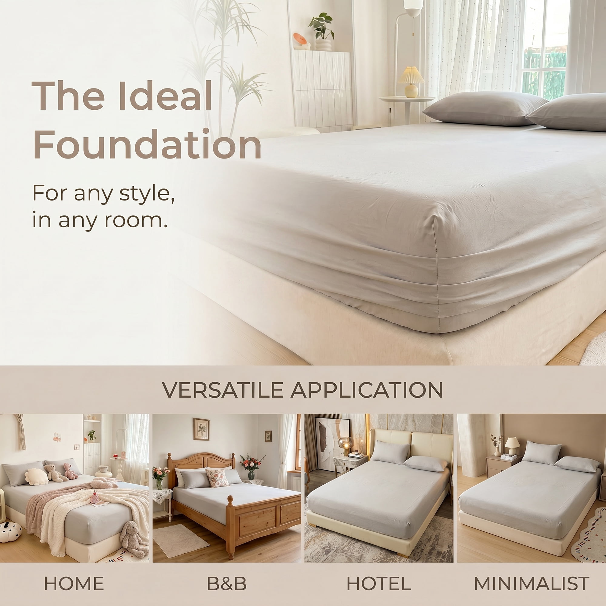 Unique Bargains Fitted Cotton Bed Sheets Breathable for All Seasons 39.0"x74.8" Grey
