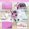thumbnail image 2 of FDW Poussette pour Animaux Cage Poussette pour Chat et Chien Voyage Porte-Bébé Pliant, Rose, 2 of 7