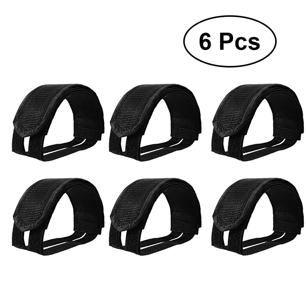6 Pcs Lightweight Bike Pedal Straps For Fixed Gear Bike (Black