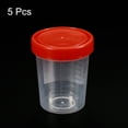 thumbnail image 3 of Uxcell 120mL Sample Cups Sample Containers Leak Proof Screw Cap  for Laboratory Home Red 5 Pack, 3 of 6