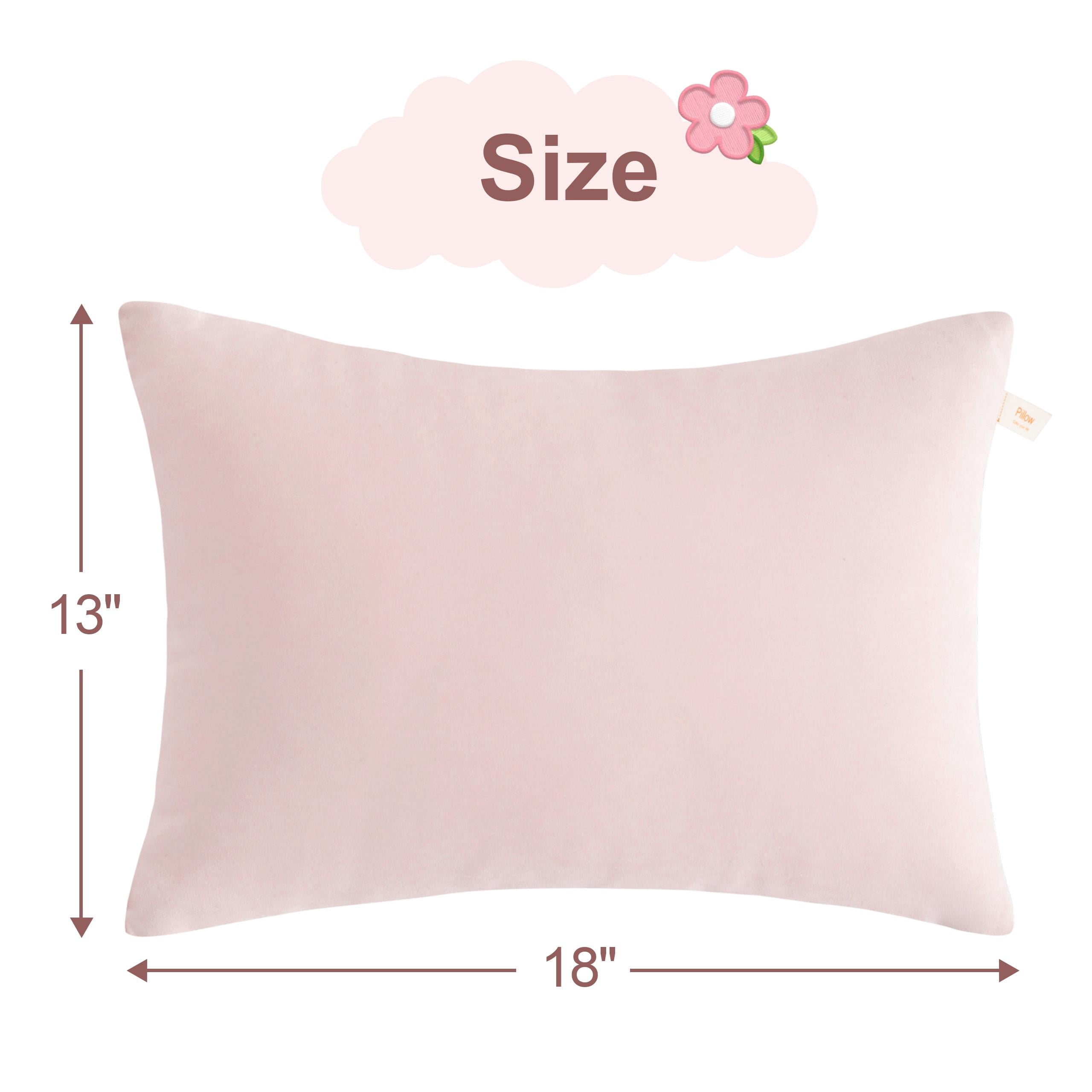 Organictune 2 Pack Microfiber Soft and Breathable Toddler Pillows for Sleeping, Washable Small Travel Pillows for Toddler Bed, 13" x 18" , Pink