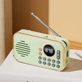 thumbnail image 2 of Radio FM Portátil Recargable Pequeño Altavoz Bluetooth Inalámbrico Sonido Estéreo Envolvente USB Radios Vintage Verde, 2 of 5