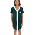 thumbnail image 4 of Womens Nursing Gown Nightgown Maternity Nursing Dress 3 in 1 Delivery/Labor/Nursing Breastfeeding Birthing Gown Nightgown with Button,Green L, 4 of 9