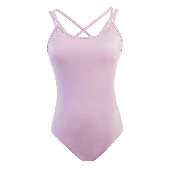 Zhuge Ballet Leotard Women's Bra High Cut Camisole Nylon Dance Leotard/Aerial Yoga Wear (Purple)