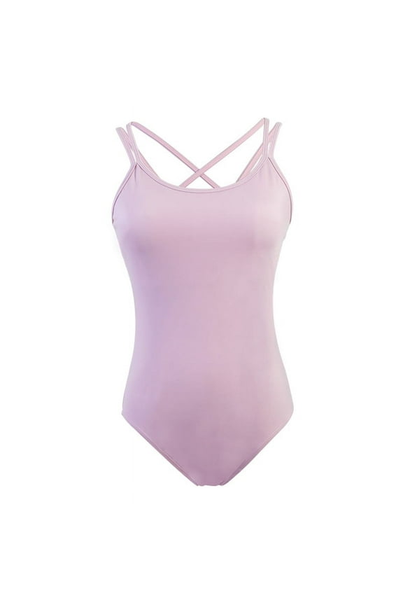 Ballet Leotard Women's Bra High Cut Camisole Nylon Dance Leotard/Aerial Yoga Wear (Purple)