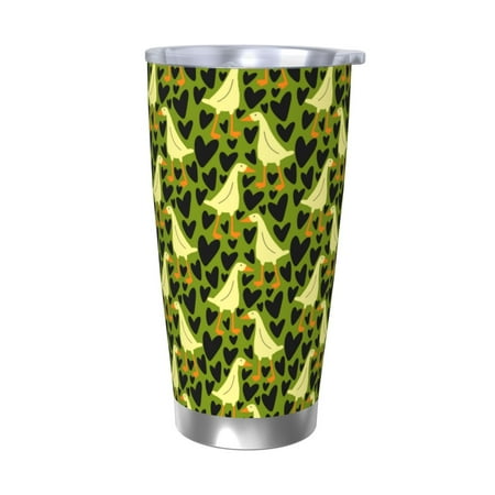 

Logiee goose and hearts Print 20OZ Car Cup with Lid Stainless Steel Vacuum Insulated Double Wall Travel Tumbler Durable Insulated Coffee Mug Thermal Cup with Straw-Without Straw