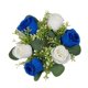 thumbnail image 3 of Anillo de vela floral artificial, corona de vela, corona de rosas pequeñas, anillo de vela de flor sintética, portavelas para cena fiesta en casa Azul, 3 of 8