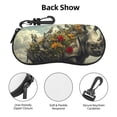 thumbnail image 3 of KLL Floral Rhino With Birds Print Eyeglass Case for Men & Women's Classy Travel Eyewear Holder Case Zipper Eyeglasses Case With Hook, 3 of 6
