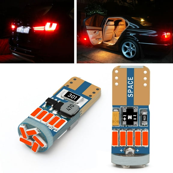 Xotic Tech 2pcs Red T10 2825 168 192 194 2821 LED Tail Light Bulbs Error Free