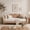 Blush Pink, variant on Full Size Upholstered Daybed Sofa Bed with Cloud-Shaped Backrest, Linen-Look Fabric Lounge Bed Frame for Living Room, Guest Room, No Box Spring Needed, Beige