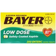 Bayer Low Dose 81 mg Safety Coated Aspirin Tablets, 81mg 200 Tablets Ea