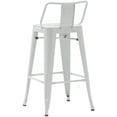 thumbnail image 2 of Andeworld 26" Low Back Metal Counter Stool Height Bar Stools [Set of 4] Barstools, White, 2 of 8