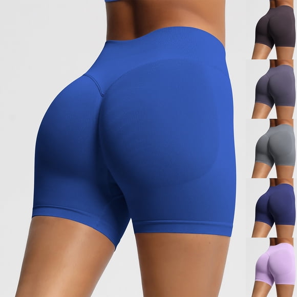 Gspmoly Workout Shorts Women, Women'S Comfortable Sports Pants Fitness Shorts High Waisted and Breathable Tight Pants Drying Yoga Pants Athletic Shorts for Women Holiday Gifts Blue L