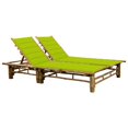 thumbnail image 1 of vidaXL 2-Person Sun Lounger with Cushions Bamboo, 1 of 1
