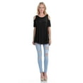 thumbnail image 4 of KOGMO Womens Cold Shoulder Short Ruffle Sleeve Tunic Top, 4 of 5