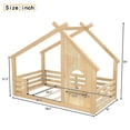 thumbnail image 4 of Jopath Twin Size House Floor Bed with Window and a Small Shelf, Solid Wood Floor Bed with House-shaped Roof for Boys Girls Natural, 4 of 9