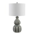 thumbnail image 2 of Safavieh Lighting Collection Wade Grey Double Gourd Ceramic 25-inch Bedroom Living Room Home Office Desk Nightstand Table Lamp (LED Bulb Included), 2 of 5