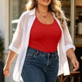 thumbnail image 6 of JOANKDMI Plus Size Tank Tops for Women Sleeveless Summer Scoop Neck Wide Strap Loose Fit Tunic Autumn Casual Vacation Layering Piece Wear,Red,L-5XL, 6 of 7