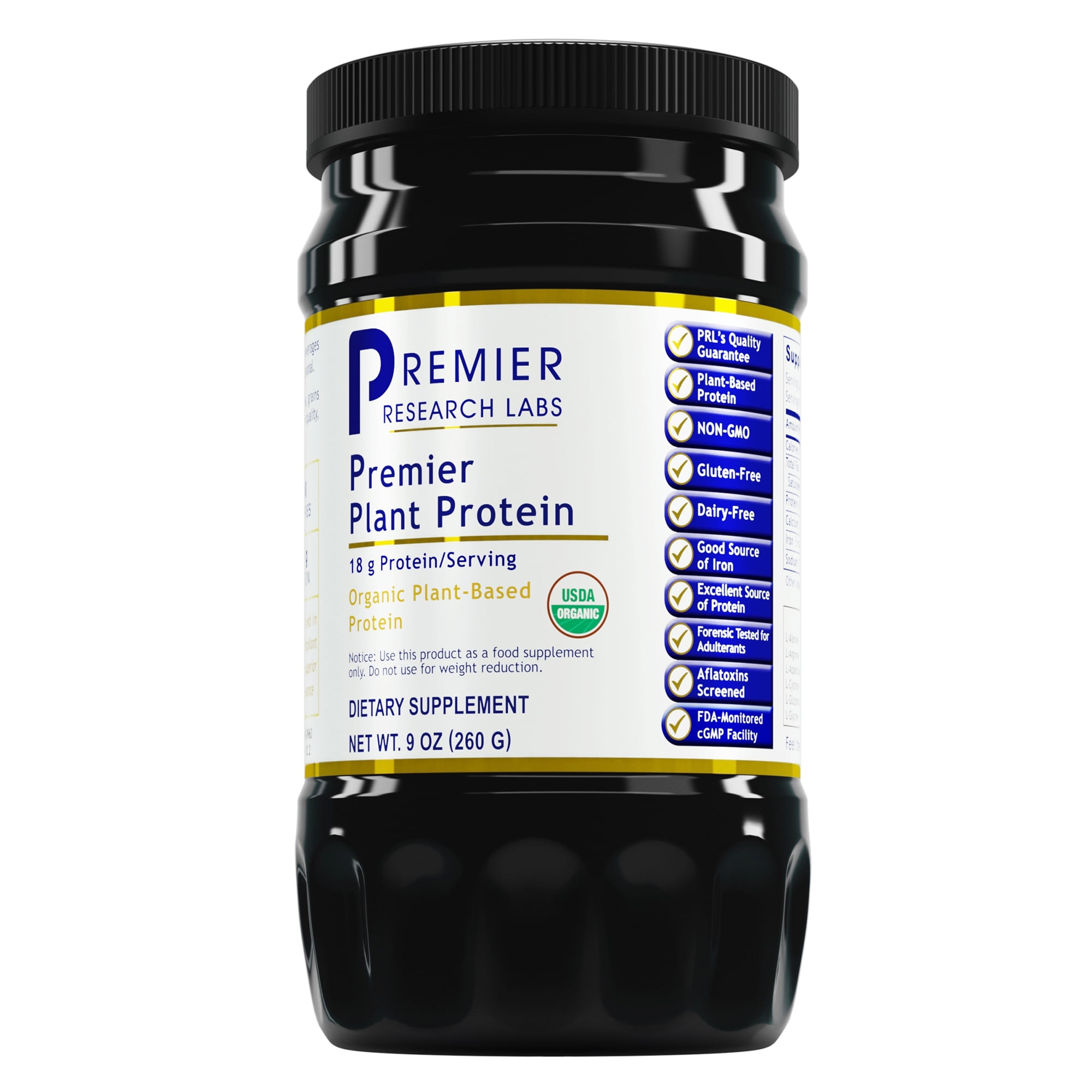 Premier Research Labs Premier Plant Protein - Plant-Based Protein Powder - 18 Grams Protein - 60+ Trace Minerals - With Pea Protein, Quinoa & More - Organic & Vegan - 9 oz