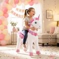 thumbnail image 2 of PonyCycle Ride-On Unicorn Toy for Kids, No Battery Riding Toy with Hand Brake, Indoor Outdoor Use, Ages 4–7, Pink, E412, 2 of 11