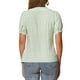 thumbnail image 3 of Blusa de mujer con cuello Peter Pan en contraste, manga corta abullonada, camisa de cuadros, talla S, verde guisante, 3 of 6