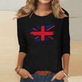 thumbnail image 3 of Blusas para Mujeres Casual 3/4 Manga Cuello Redondo Impreso Suelto, Mujer 3/4 Manga Tops Y Blusas para Diario, 3 of 4