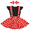 Black+Red, variant on Polka Dots Tutu Outfit for Baby Girl Princess 1st Birthday Party Dress up with Overall Suspender Skirt and Headband 6-12 Months White+Red
