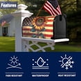 thumbnail image 3 of Retro Sunflower with USA Flag Mailbox Covers Magnetic Standard Size, Spring Summer Floral Patriotic Magnetic Mailbox Covers Mailbox Wraps Post Letter Box Cover for Holiday Outside Yard Decor 18"x21", 3 of 6