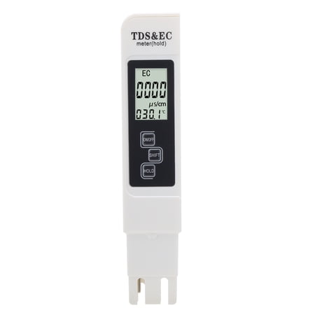 3-In-1 Water Quality Tester Portable TDS EC Temperature Meter with HD LED Display White, 17.0 x 4.0 x 3.0 inches / 43.2 x 10.2 x 7.6 cm Professional Water Quality Detector for Drinking Water Pool