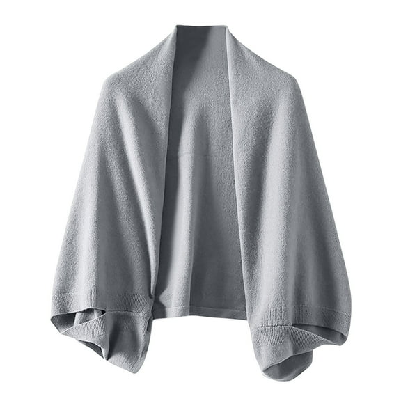 BYHONG Gray Women Soft Loose Shawl Lightweight Warm Knitted Shawl Wrap Scarf for Women Winter One Size