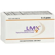 LMX Lidocaine 4% Topical Analgesic Cream, 5 g, 5 Count