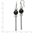 thumbnail image 4 of Stainless Steel Polished Black Ip-Plated Dangle Shepherd Hook Earrings Made In China sre1332, 4 of 5