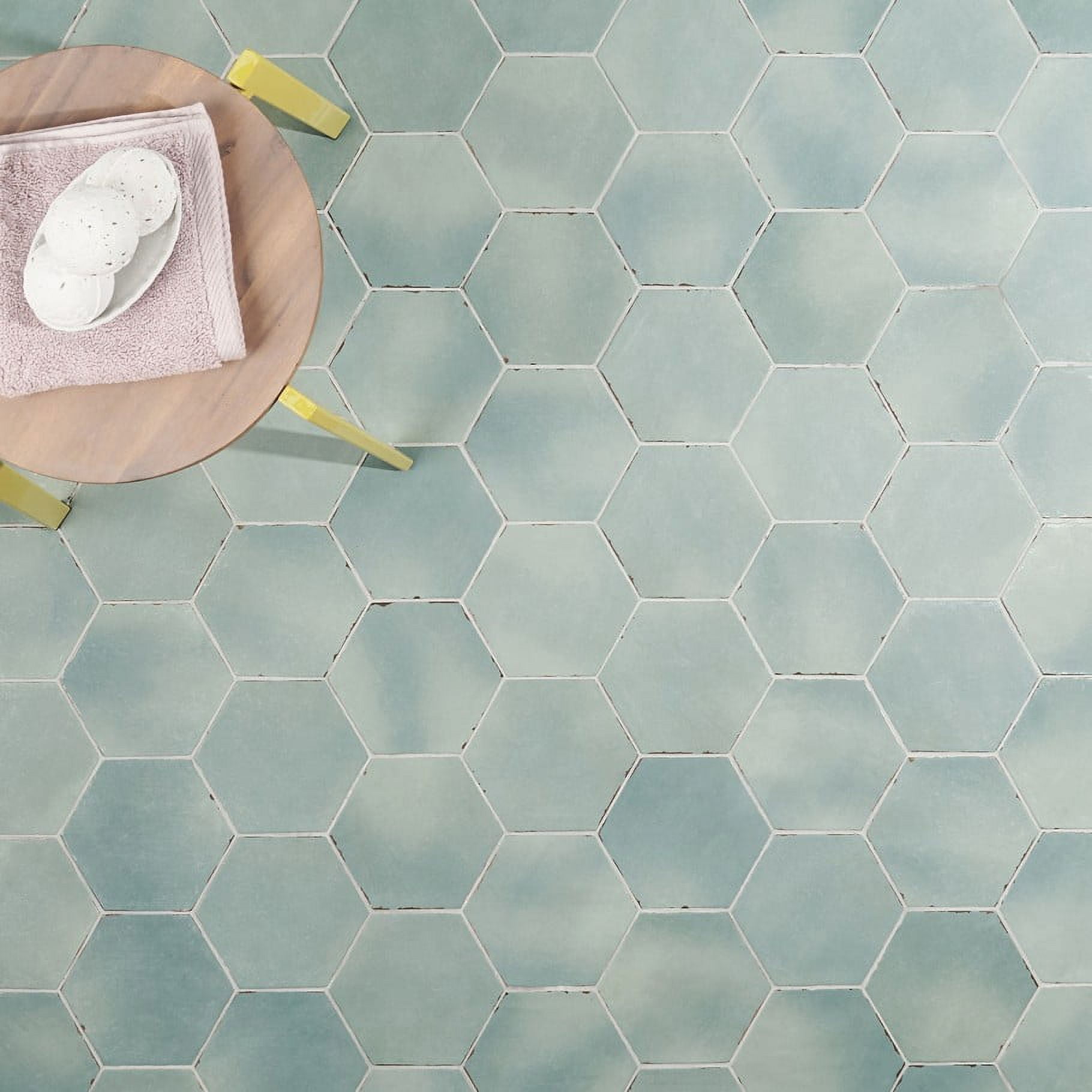 Bond Tile Palo Alto Hex Ocean Blue 5.5 in. x 6 in. Porcelain Floor and Wall Tile (5.38 Sq. Ft. / Case)