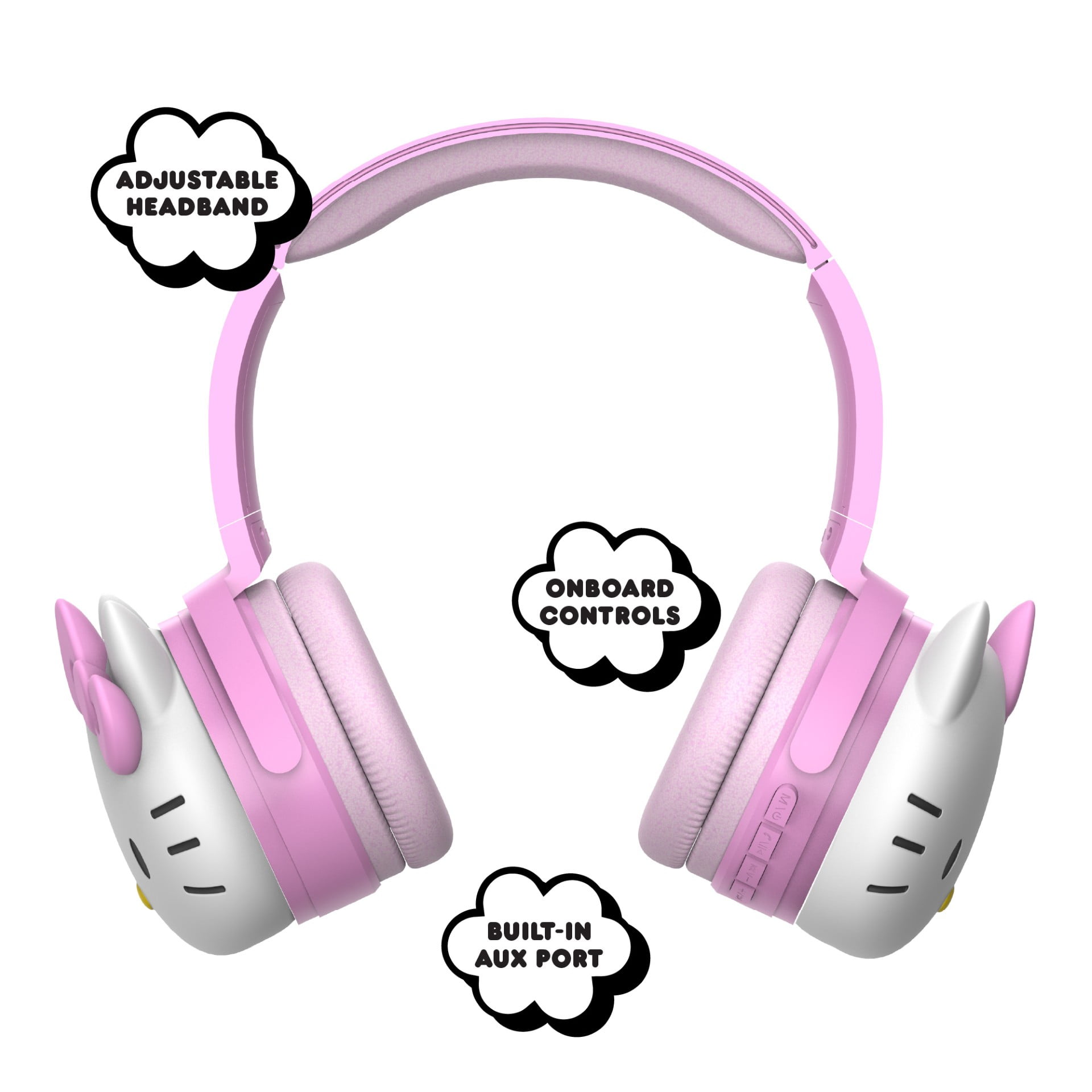 ヘッドホン hello Hello Kitty 2-in-1 Wireless Bluetooth Headphones with Wired