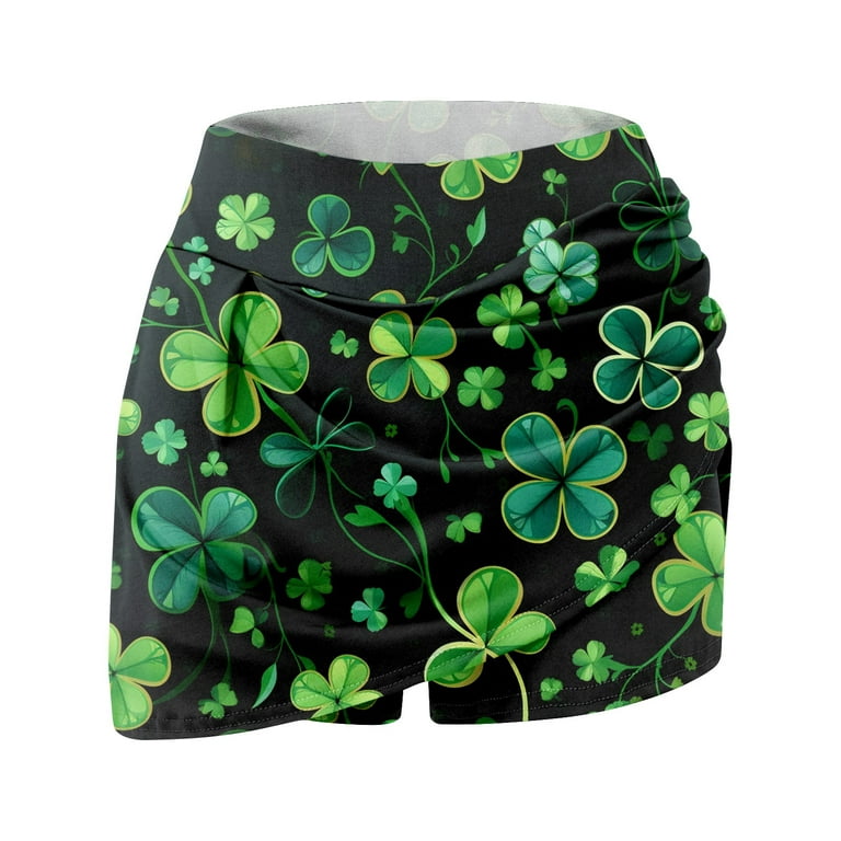 Qcmgmg Women Skirts Plus Tennis St Patricks Day Athletic Shamrock High  Waisted Skirt for Women Built-In Shorts Lucky Running Pleated Golf Green  Clover Sports Skorts with Pockets Dark Green XL 