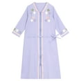 thumbnail image 5 of Aislor Girls Kids Muslim Islamic Abaya Long Sleeve Zipper Gown Middle East Girls Maxi Dress Purple 110, 5 of 7