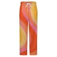 thumbnail image 5 of Swirling Orange Pink Yellow Lines Winter Female Pants Flannel High Waist Women Pants Lady Warm Straight Leg Plush Trousers, 5 of 7