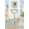 thumbnail image 2 of Poundex Metal Base Bar Stool With Faux Leather Seat And Gas Lift, Gray Set of 2, 2 of 4