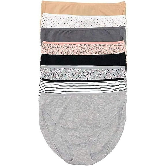 Felina Full Coverage Hi-Cut 8 Pack Women's Panties Assorted, Size: S